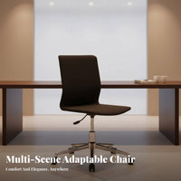Adjustable Height Armless Drafting Chair Ergonomic Back Support Armless Rolling Chair with Footrest Padded Seat Cushion Office Furniture Easy to Clean for Receptionists, Professionals, Students, Reception Area, Conference Room, Studio, Standing Desk Setup
