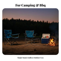 Foldable Design Folding Storage Box Stand Quick Setup Heavy Duty Camp Box Stand Lightweight Collapsible Metal Utility Rack for Campers, BBQ Lovers, Camping, Barbecue, Picnic, Beach