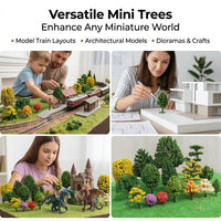 5-10cm Miniature Model Trees, Synthetic Material for Model Railway, Architectural, Crafting, Diorama Scenery, 5 Pieces