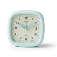 Easy to Read Analog Alarm Clock Compact Quartz Alarm Clock Battery-Operated Small for Students, Bedroom, Nightstand