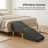 Dog Steps for Bed and Sofa with Foldable Design for Small Portable Pet Stairs with Textile Surface, Lightweight Home Furniture