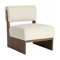 Armless Upholstered Chair Zen-Inspired Aesthetic Lounge Seat Minimalist Design Modern Outline for Homeowners, Hotel, Living Room