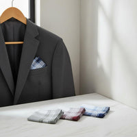 Large 40x40cm Size Plaid Cotton Handkerchief Soft and Comfortable Plaid Handkerchief Absorbent for Gentlemen, Business Attire, Formal Events