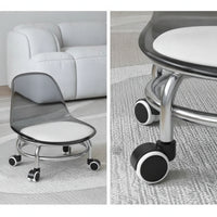 Rolling Acrylic Chair with Wheels Clear Low Wheeled Chair Compact Furniture Swivel for Bedroom