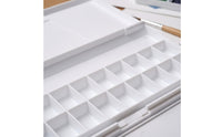 Flip Lid Trifold Paint Palette Foldable Folding Palette Case Thick Plastic Portable Watercolor Box Easy to Carry for Students, Artists, Studio
