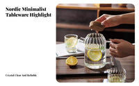 Hot and Cold Safe Heat Resistant Glass Teapot Unrestricted Large Capacity Drink Carafe Crystal Clear for Families, Home Kitchen, Office