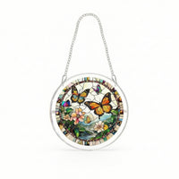 Layered Acrylic Puzzle Suncatcher Clear Frame Jigsaw Window Hanging Light-Catching Round Acrylic Decoration