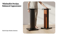 2 Pieces Shock Absorbing Bookshelf Speaker Stand Vibration Damping Bookshelf Speaker Floor Stand High-Gloss Finish Audio Accessory Solid Construction for Audiophiles, Home Theater Enthusiasts, Studio, Living Room