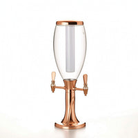 Double-Head Beer Dispenser with Ice Column Illuminated Beer Dispenser Stable Beverage Dispenser with Ice Tube Easy-Pour for Hosts, Taverns, KTV