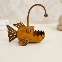 Metal Fishes Planter Novelty Fishes Planter Whimsical Plant Holder for Gardeners, Patio
