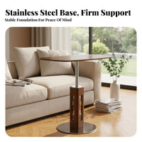 Vintage & design C-Shaped height-adjustable Table Sintered Stone primary living Room Furniture Height-Adjustable Sturdy Construction for Homeowners, Apartment Dwellers, telecommuter Workers