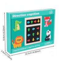 Wooden Direction Cognition Toy Early Education Pointer Reasoning Matching Board Hand-Eye Coordination Color Direction Matching Game