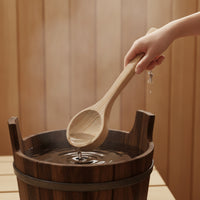 Long-Handled Wooden Sauna Ladle Natural Wood Wooden Sauna Scoop Smooth for Steam Room, Home Spa