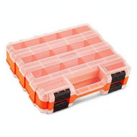 Heavy Duty Double-Sided Parts Organizer Secure Plastic Screw Organizer Transparent Lid for DIYers, Workshop, Home Repair, Craft Room