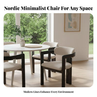 Hornrear Design Chair Sturdy Wood Frame Dining Armchair Minimalist Aesthetic Ergonomic Rearrest for Homeowners, Office
