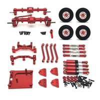 Metal Kit 1/12 Scale RC Car Parts with Shock Absorbers Machined Axle Housing for Chassis Rebuilding