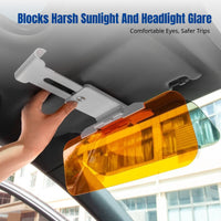 Car Sun Visor Anti-Glare Lens, Day & Night Use, Universal Adjustable Glare Shield