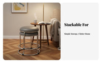 Modern Minimalist & fashion Stackable paw-print Stool Space-Saving Round-Top Stool Comfortable pad Backless Chair Sturdy Construction for Apartment Dwellers, occasion Hosts, Dining Room, Kitchen, Bedroom, occasions