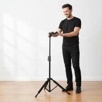 Padded Protection Gravity Lock Guitar Stand Height Adjustable Vertical Floor Guitar Holder Foldable Design Universal Instrument Stand for Stage Performance