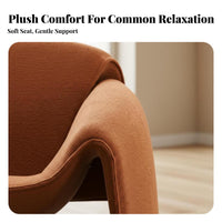 Minimalist Design Sculptural Armchair Ergonomic Comfort Lounge Chair High-Density Foam Household Furniture Non-Pilling Textile for Homeowners, Adults, Living Room, Reception Area, Reading Nook, Pale Ice