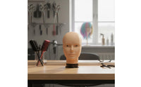 Male Practice Head Smooth Surface Bald Practice Head Professional Beauty Supply for Cosplayers