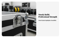 Shockproof Mobile Audio Workstation Heavy-Duty Construction Flight Case Lockable Rack Cabinet Portable Design for Sound Technicians, Live Performers, Event Production Crew, Touring, on-Location, Events, Studio