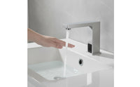 Stainless Steel Basin Tap with Cover Plate Contactless Automatic Sensor Bathroom Faucet Smart Handshands-off Basin Tap Rust-Resistant for Powder Room