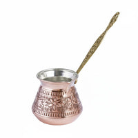 Long-Lasting Turkish Coffee Pot Anti-Oxidation Finish Handmade Cezve Tin-Plated Interior Greek Ibrik for Collectors