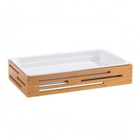 Display Tray Stand Faux-Porcelain Wood Tray Stand Low Profile Party Tableware for Salad Service