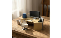 Miniature Office Desk Modern Miniature Desk with Chair Dollhouse Office Furniture Realistic Mini Books Ready to Display