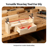 Wooden Knotting Board with Drawer Sturdy Wood Wooden Bracelet Jig Bracelet Weaving Jig Built-in Ruler Adjustable Braiding
