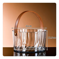 Transparent Ice Container with Handle Easy to Clean Clear Plastic Ice Container