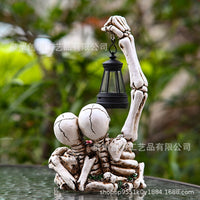 Halloween Solar Skull Lantern Decoration for Outdoor Garden