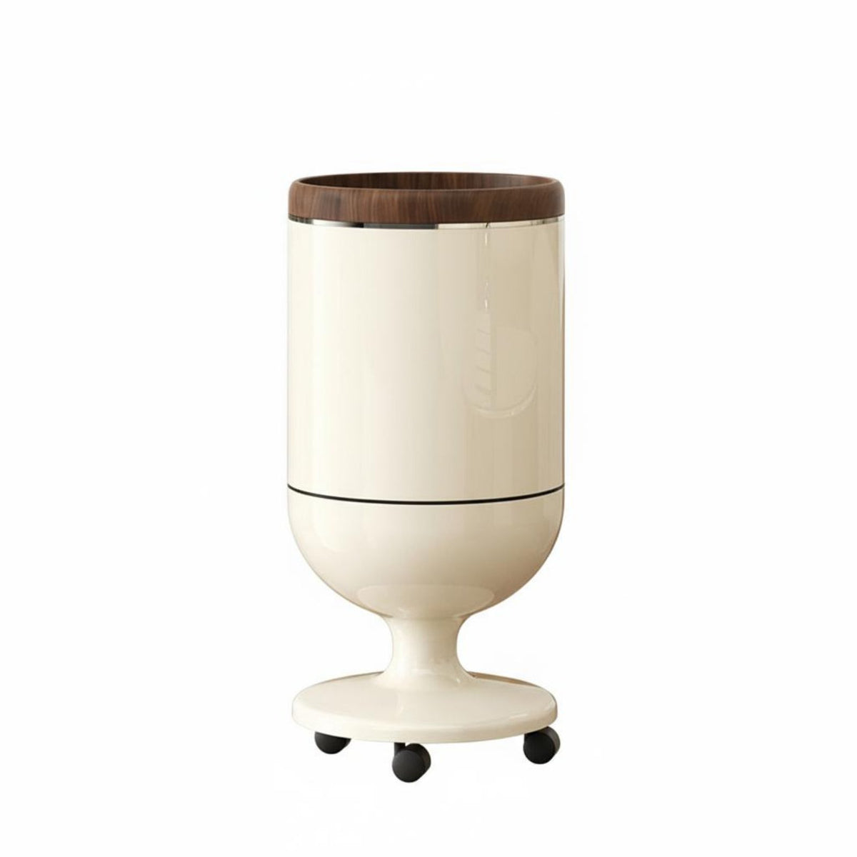 No-Bend Design High-Foot Trash Can Large Capacity Wheeled Pedestal Waste Bin With Wheels Rolling Garbage Tote Odor-Sealing Lid for Living Room, Kitchen, Office