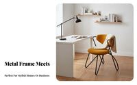 mechanical Look Upholstered Metal Frame Chair Nordic Design Upholstered Armchair with Metal Legs Comfortable Backrest Indoor Seating Padded Seat for Restaurant Owners, Interior Designers, Office Managers, Dining Room, Cafe, Kitchen, Reception Area