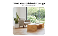 Nordic and design Burl Wood Coffee Table Vintage Design Rectangular Burl Wood Centerpiece Minimalist aesthetic Living Room Furniture low-height for Interior Designers, homeowners, Adults, Lounge Area, Home Office