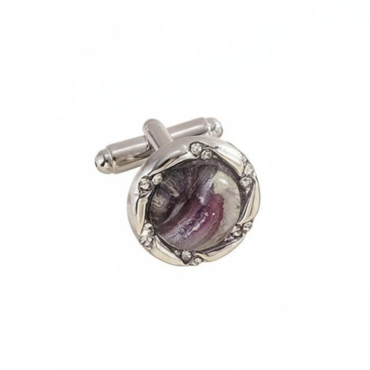 Crystal Cufflinks Set Polished Alloy Sparkling Crystal Ring for Business