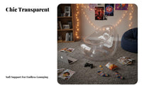 Transparent Inflatable Sofa Trendy Transparent Inflatable Chair Quick Inflation Clear Inflatable Chair for Young Adults, Teens, Dorm Room, Parties