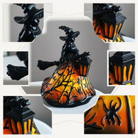 Tabletop Witch Statue with Lantern Seasonal Witch Figurine Gothic Halloween Lantern Sculpted for Collectors