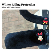 Cartoon Motorcycle Handle Covers Keeps Hands Warm Soft Handlebar Covers Universal Fit Soft Handlebar Grip Set for Bikers, Outdoor Riding, Long Rides