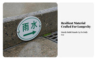 Stainless Steel Sewage Sign Rustproof Rainwater Direction Plate Waterproof Manhole Cover Marker for Municipal Workers, Outdoors