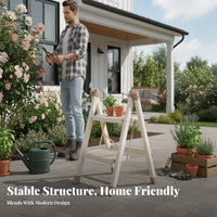 Foldable Folding Step Ladder Anti-Slip Steps V-Shaped Frame Step Stool Wide Pedals Portable Ladder with Handrail Safety Lock for Homeowners, DIY Enthusiasts, Seniors, Indoor, Outdoor, Kitchen, Garage