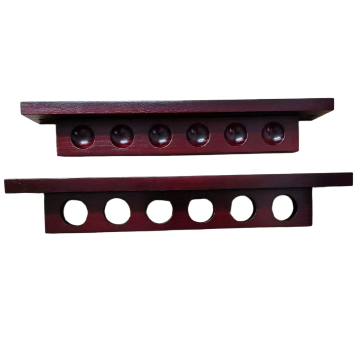Wooden 6-Hole Cue Rack Easy Reach Wall Mounted Cue Rack for Billiards Players