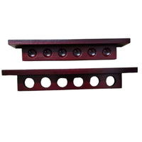 Wooden 6-Hole Cue Rack Easy Reach Wall Mounted Cue Rack for Billiards Players