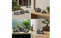 12 Pieces PU Foam Rock Model Rough Textured Foam Rock with Lichen Decorative Artificial Stone Lightweight Decor Irregular