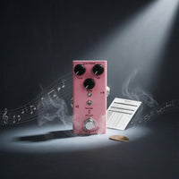 Electric Guitar Fuzz Pedal Pink Shiny Finish Guitar Fuzz Pedal Aluminum Alloy Instrument Accessory