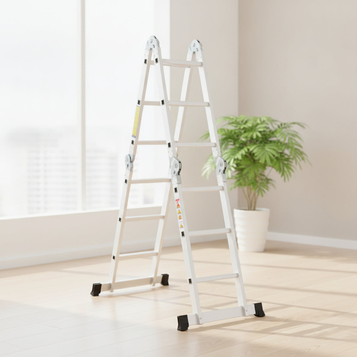 Aluminum Step Ladder Foldable Folding Step Ladder Multi-Angle for Home Hobbyists, Homeowners, Home Maintenance, Garage, Workshop