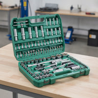 Mechanics Tool Set Organized Socket and Ratchet Set Portable Mechanics Kit for Vehicle Proprietors, Home Handymen, Garage, Home Workshop