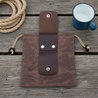 Sturdy Waxed Canvas Foraging Pouch Lightweight Foraging Pouch Drawstring Closure Fruit Picking Bag