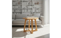 Solid Wood Round Coffee Table Minimalist Wooden Coffee Table Simple Furniture Sturdy for Living Room, Small Apartment
